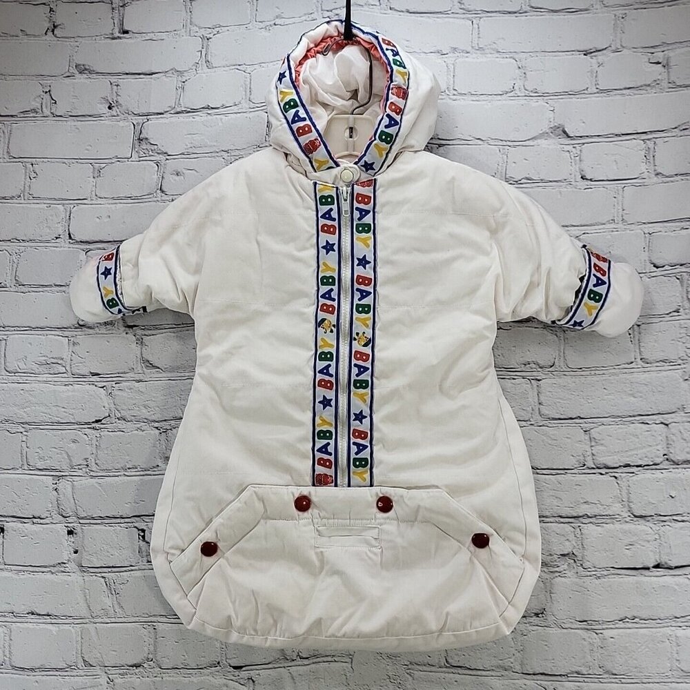 Vintage 80's Sleepsack Snow Suit With Carseat‎ Strap Opening Newborn Flaw